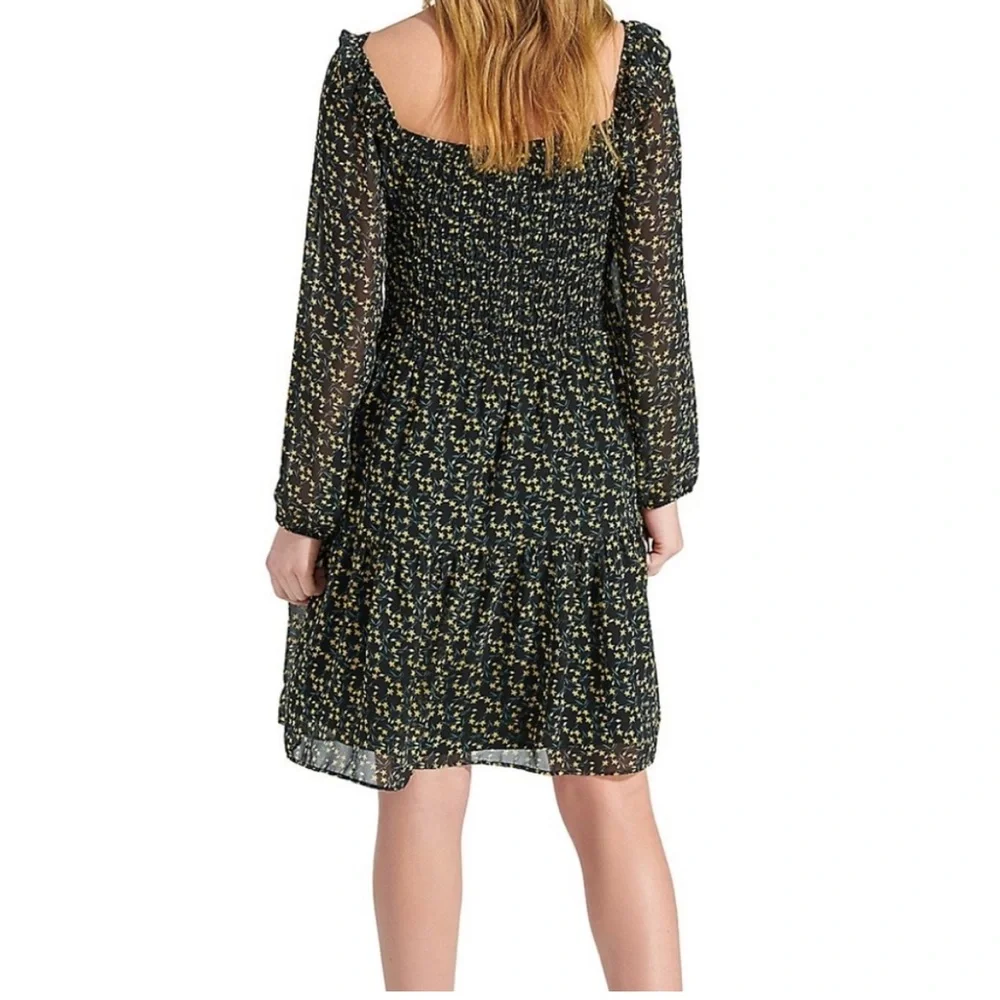 Sam Edelman Floral Smocked Long-Sleeve Dress Size 8 NWT - Picture 3 of 12